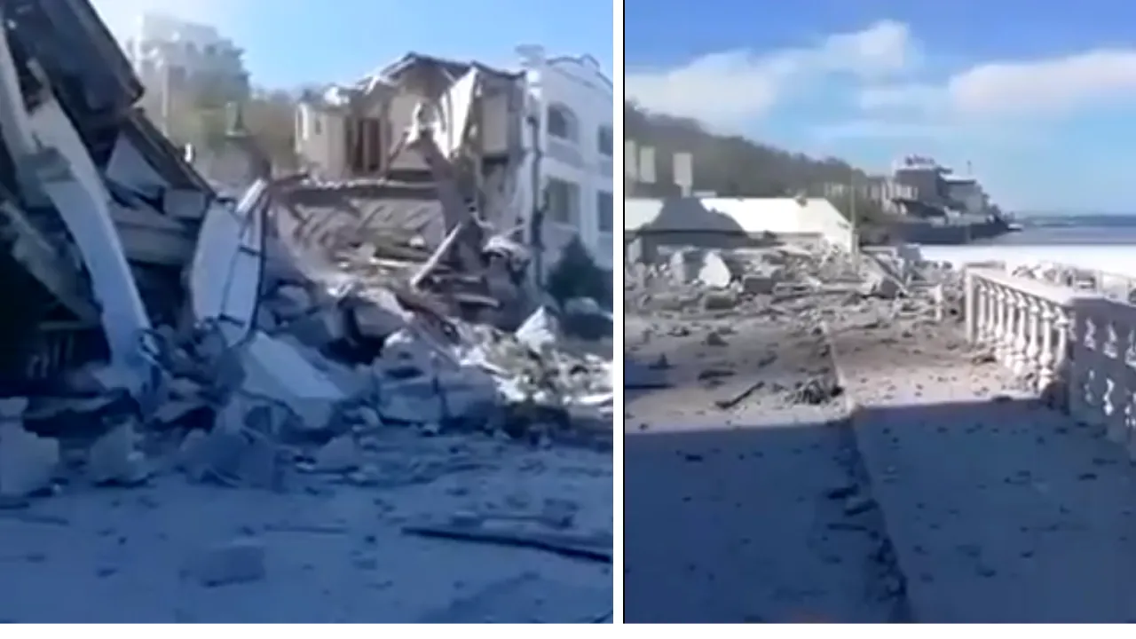 O rachetă rusească a distrus hotelul din Odesa, cunoscut ca 