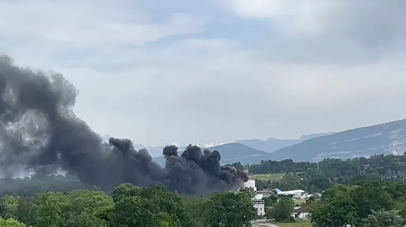 VIDEO. Incendiu uriaș pe aeroportul din Geneva. Zborurile au fost suspendate