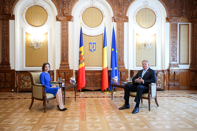 Președintele României, Klaus Iohannis, și președinta Republicii Moldova, Maia Sandu / Sursa foto: Twitter