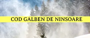 Atenționare ANM: cod galben de ninsoare în 11 județe din România