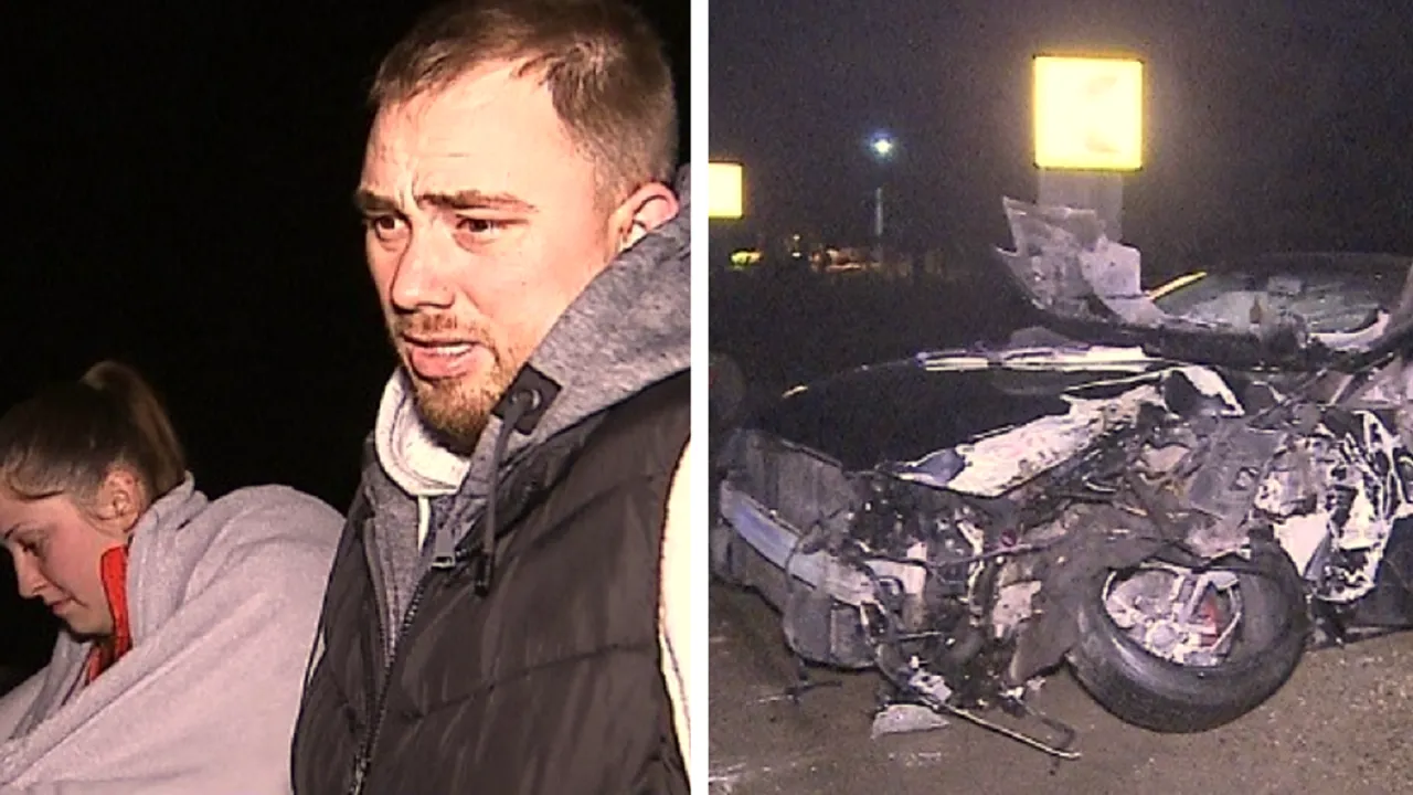 Un șofer și iubita lui au văzut moartea cu ochii, după ce au fost spulberați de TIR pe o șosea din Mureș. „Am derapat la 60 la oră”