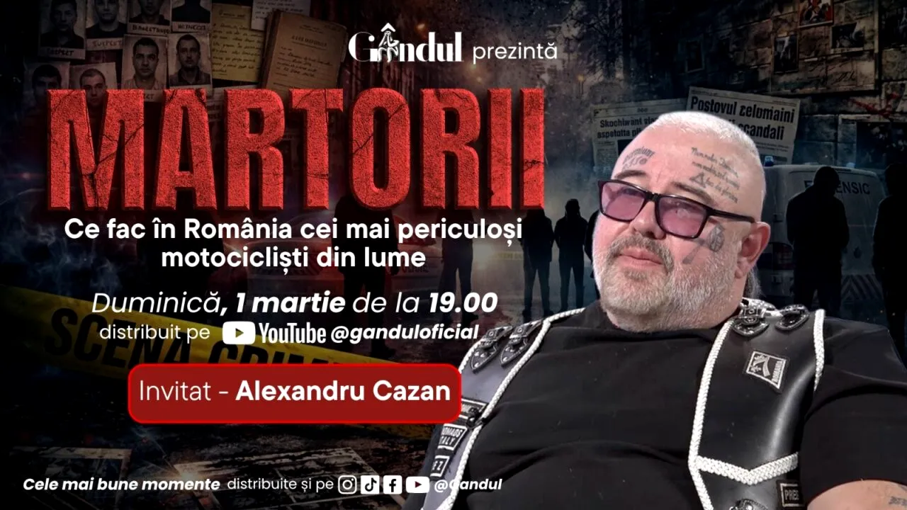 Alexandru Cazan, președintele Gremium Nomads România, invitat la MARTORII – duminică, 1 martie, ora 19:00