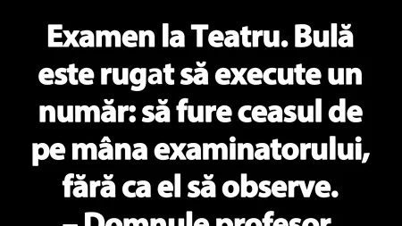 BANC | Bulă dă examen la Teatru