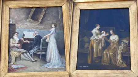 16 picturi fără acte de provenienţă, ridicate de polițiști dintr-un târg din București. Lucrările aparțin unor artiști cunoscuți