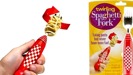 Cele mai tari invenții pentru leneși: de la furculița care înfășoară spaghete la dispozitivul care ridică singur ciorapii. GALERIE FOTO