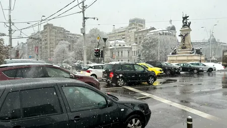 GALERIE FOTO/VIDEO | Lapoviță și NINSOARE în mai multe zone din România, inclusiv în Capitală