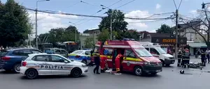 Accident GRAV între un autoturism și o motocicletă, pe Bulevardul Brâncoveanu, din Capitală. Motociclistul este resuscitat