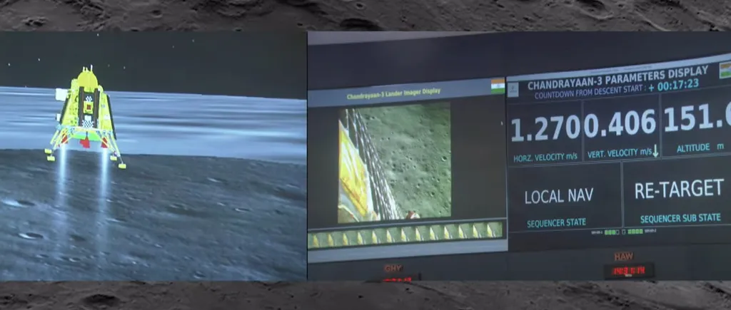 Moment ISTORIC. Sonda spațială indiană a aselenizat, în premieră mondială, la Polul Sud al Lunii