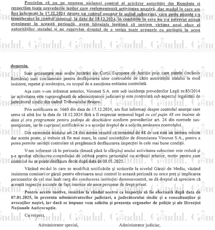 Viromet Victoria blochează un control al Gărzii Naționale de Mediu. O parte din active ar urma să fie expropriate în beneficiul industriei de apărare. Aici se va construi o fabrică de pulberi de peste 400 de milioane de euro