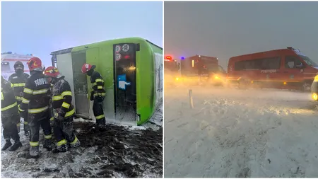 AUTOCAR cu 40 de persoane, răsturnat în Ialomița/A fost activat Planul Roșu