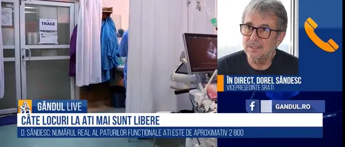 GÂNDUL LIVE. Câte paturi de terapie intensivă are România? Dorel Săndesc:. „Numărul real, funcțional, este mult mai mic decât statistica oficială”