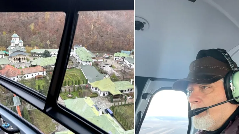 Amendă de 4.000 de lei după aterizarea unui elicopter în parcarea mănăstirii Lainici: „Începe să-mi placă amestecul de tehnologie cu duhovnicie”