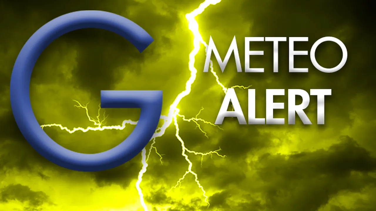 Avertizare METEO. Cod roșu de ploi torențiale, vijelii și grindină în două județe