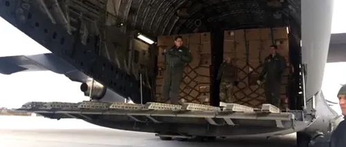 SPRIJIN INTERNAȚIONAL. 45 de tone de echipament medical au ajuns pe aeroportul Otopeni de la Seul cu o aeronavă NATO