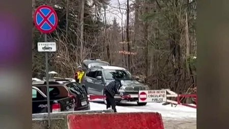 Tupeu fără margini. Un șofer a tăiat cu flexul bariera drumului care duce la Cota 1.400, din Sinaia. Bărbatul a fost identificat