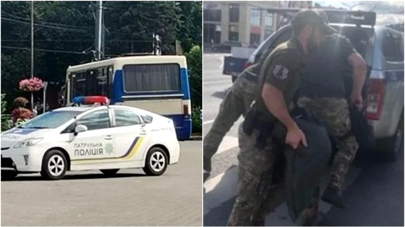 Luare de ostatici în vestul Ucrainei! Atacatorul înarmat „MAXIM BAD” ține captivi 20 de oameni într-un autobuz