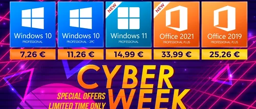 Cyber Monday 2021. Prețul Windows 10 Pro este de până la 7 EUR (P)