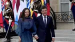 Imagini cu Nicușor Dan și Mirabela Grădinaru pe covorul roșu, la dineul oferit de Emmanuel Macron șefilor de stat și de guvern, la Palatul Élysée