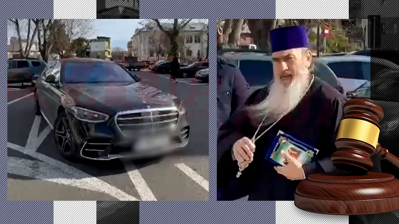 Judecat de BOR, ÎPS Teodosie a apărut cu Mercedes S-Class de 150.000 € și a parcat în forță la Tribunalul Constanța