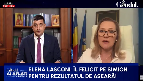 Elena Lasconi: „Îl felicit pe George Simion pentru rezultatul de aseară”