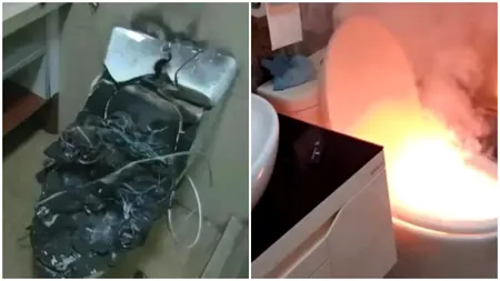 FOTO | Nu toate obiectele trebuie să fie „smart”. Un WC inteligent a luat foc în timp ce era folosit