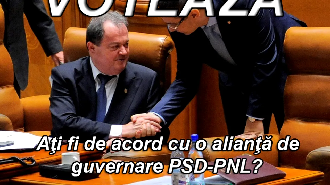 SONDAJ. Ați fi de acord cu o alianță de guvernare PSD-PNL?