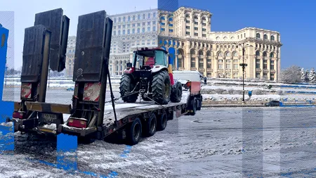 În a doua zi de protest, Piața Constituției este în continuare goală. Cine este FERMIERUL care a trimis singurul tractor la miting