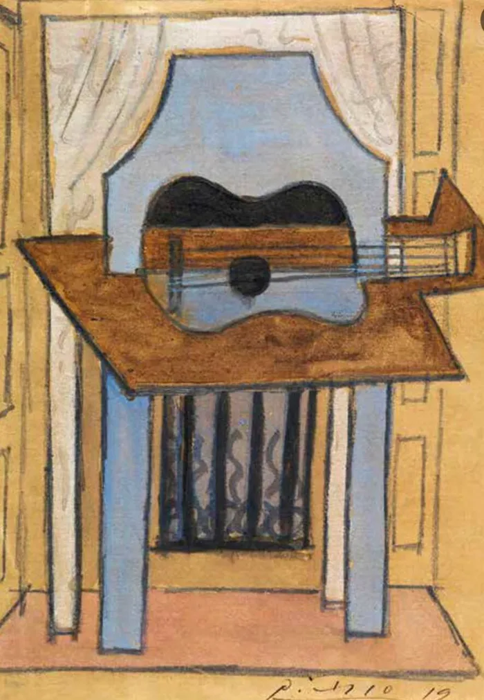 „Natură statică cu chitară” (1919)