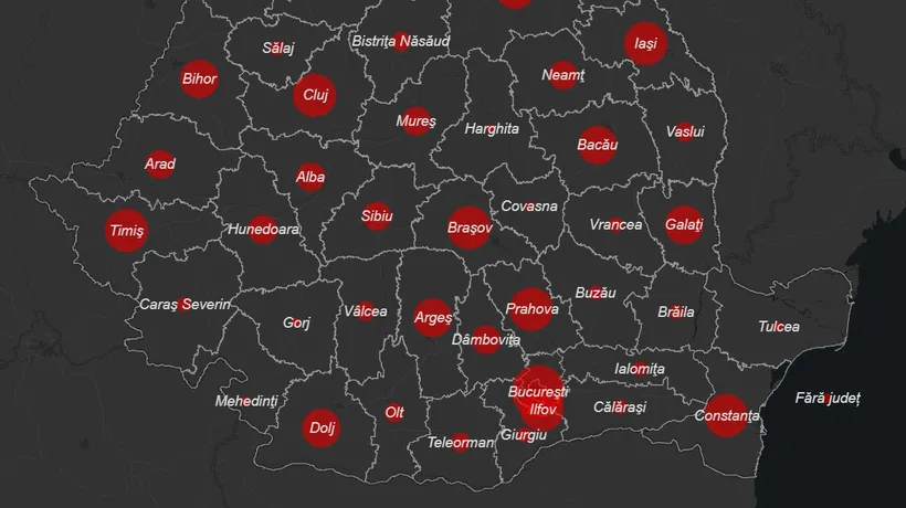 Aproape toată România, în scenariul roșu. În ce județe s-au înregistrat cele mai multe cazuri COVID-19