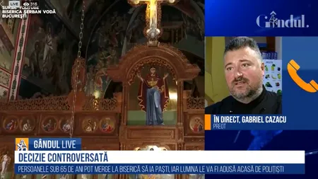 GÂNDUL LIVE. Preot ortodox, despre distanțarea socială de Paște: Dacă nu merge cu duhul blândeții, ne vom retrage până în momentul în care se va reorganiza după normele sanitare