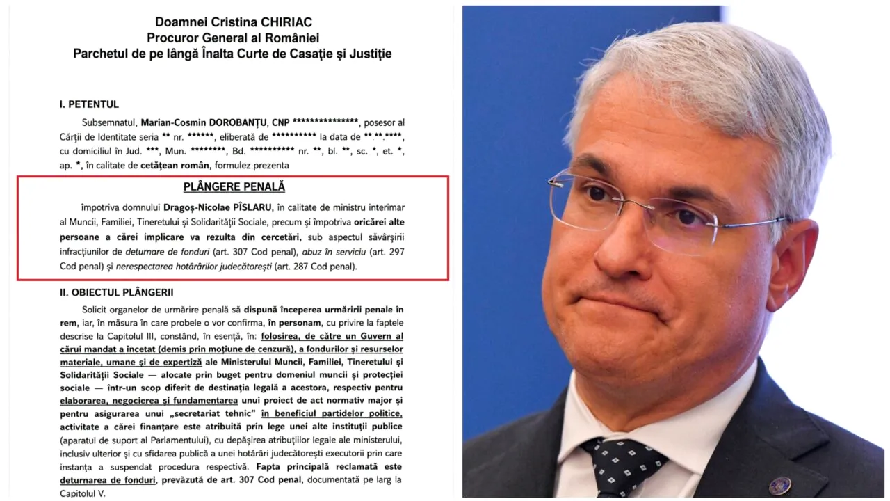 Șeful sindicaliștilor din Administrația Penitenciarelor i-a făcut plângere penală lui Dragoș Pîslaru pentru corupție și sfidarea deciziei instanței