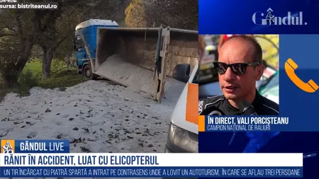 GÂNDUL LIVE. Vali Porcișteanu, campion național la raliuri, despre evitarea accidentelor: Privirea trebuie să fie la drum! Dacă te fură peisajul... - VIDEO