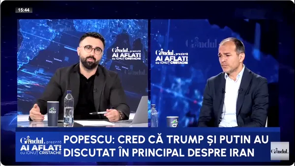 Ștefan Popescu: „Cred că Trump și Putin discută despre Iran”