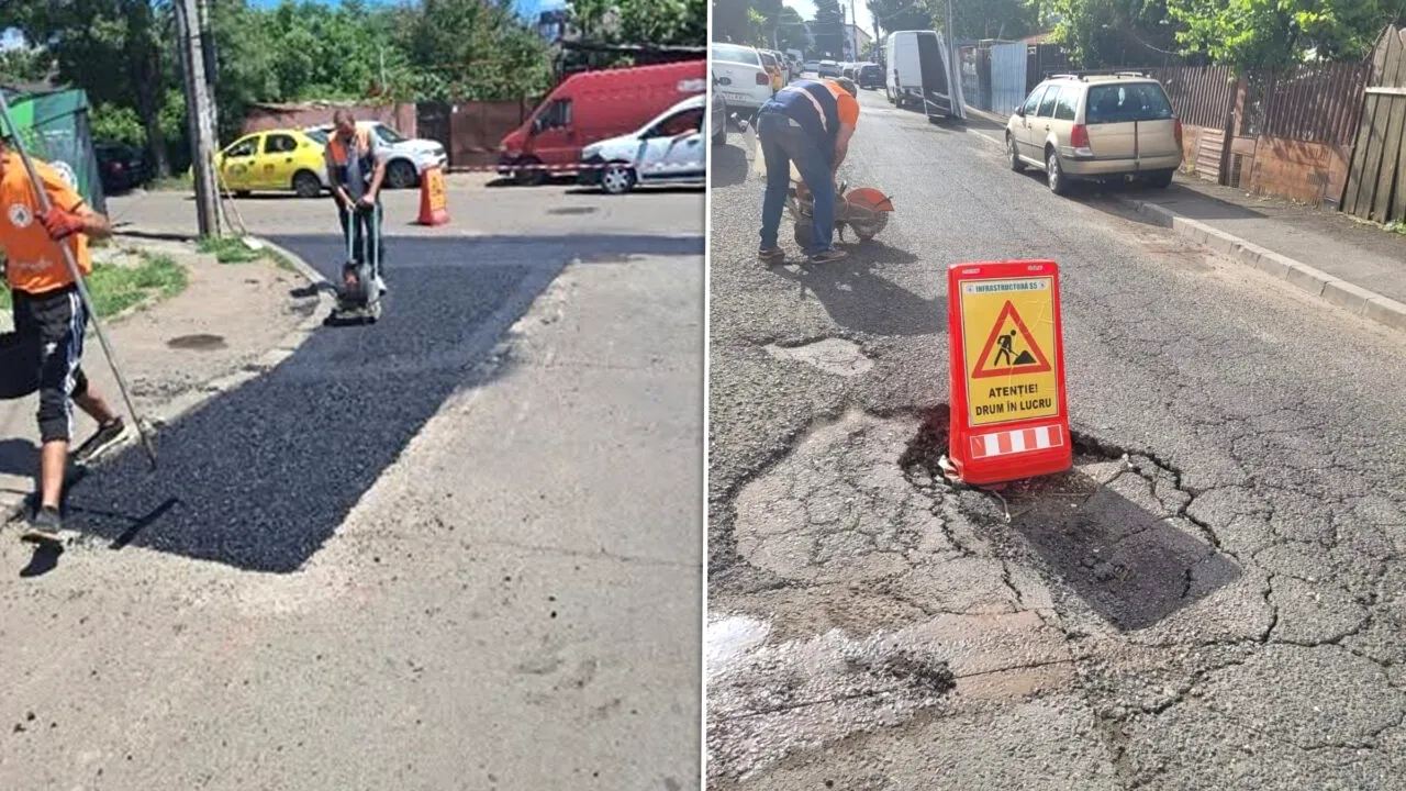 (P) Societatea Infrastructură S5 S.A. a intervenit pe strada Bega, la intersecția cu strada Munții Carpați, precum și pe strada Vredniciei
