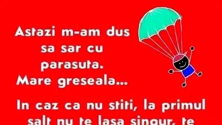 Bancul de duminică | Saltul cu parașuta