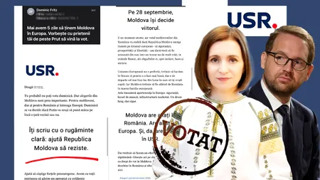 USR se implică direct, fățiș, agresiv în alegerile din Republica Moldova. Bombardează cu mailuri și recomandări de vot înainte de alegerile de duminică