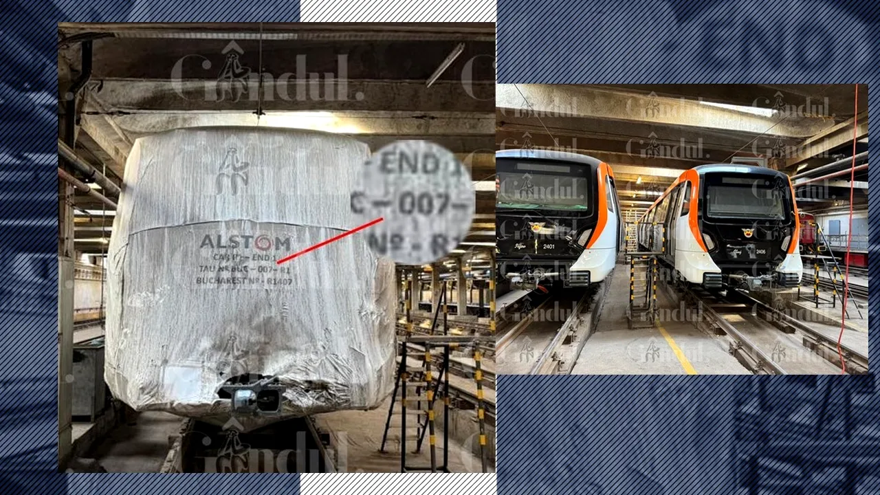 „Alstom. Metroul Alstom”. TRENUL „007” din Brazilia a ajuns la București. Mai sunt de adus 6 garnituri, iar testele pe Magistrala 5 încă nu au început