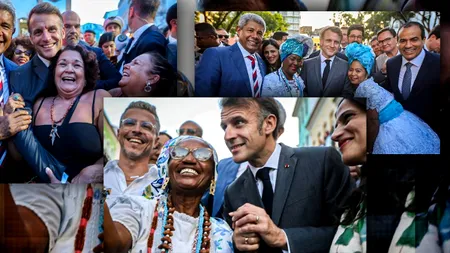 Macron a fost asaltat de fane în Brazilia. Admiratoarele i-au sărit în brațe, l-au sărutat și i-au cerut fotografii. Reacția liderului francez