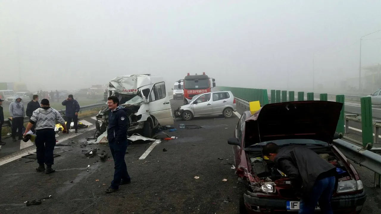 24 de oameni, încă internați după accidentul de pe A2
