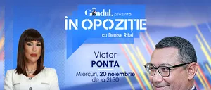 Emisiunea „În Opoziție cu Denise Rifai” începe miercuri, 20 noiembrie, de la ora 21.30, live pe Gândul. Invitat: Victor Ponta