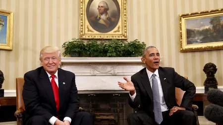 Detaliul din această fotografie demonstrează diferența uriașă dintre Obama și Trump