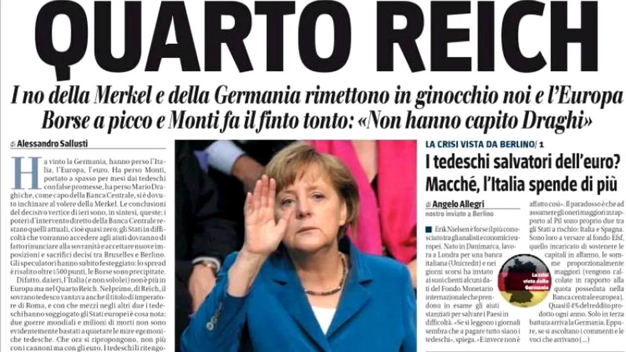 Presa italiană - atac dur la Angela Merkel, 