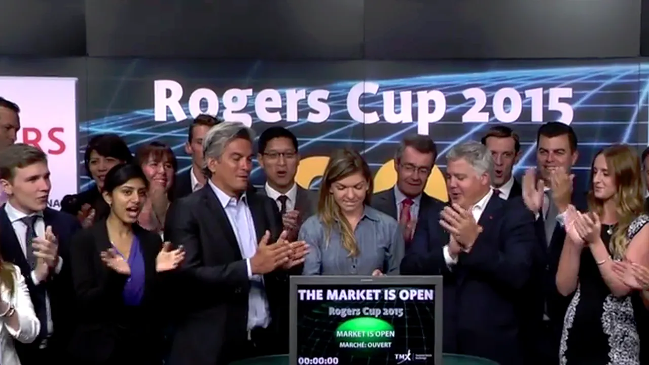 În așteptarea primului ei meci de tenis din Canada, Simona Halep a deschis bursa de la Toronto