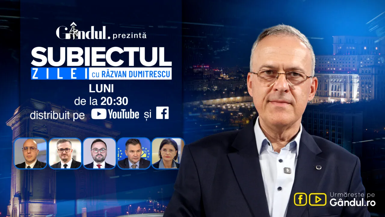 „Subiectul Zilei cu Răzvan Dumitrescu” începe luni, 24 august, de la ora 20:30, live pe Gândul. În exclusivitate, Bogdan Jelea, dezvăluiri despre amânarea alegerilor anticipate. De ce nu vor să ieșim la vot