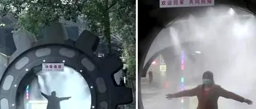 Lupta împotriva coronavirusului, NEXT LEVEL în China! Au montat tuneluri de dezinfectare împotriva COVID-19 pe străzi - VIDEO