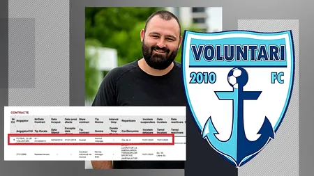 DOCUMENT | Ștefan Godei a fost angajat și la echipa de fotbal FC Voluntari, pe lângă Primăria Capitalei și Senat