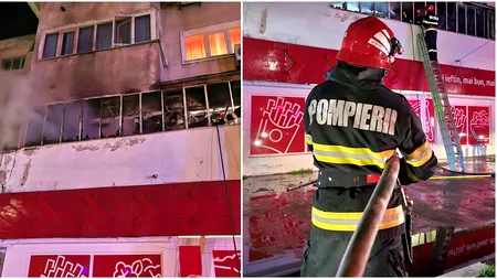 Incendiu puternic într-un bloc din Giurgiu. PANICĂ între locatari