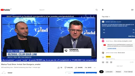 Poll Marius Tucă Show: „România va fi atacată, dacă trupele SUA detașate la noi intră în regiunile ucrainene ocupate de ruși?”