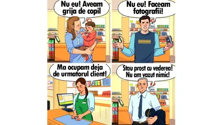 Test de inteligență | Care dintre cei 4 oameni din imagine a furat portofelul din Mega Image?