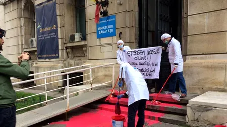 Protest la Ministerul Sănătății împotriva reacției autorităților în scandalul 